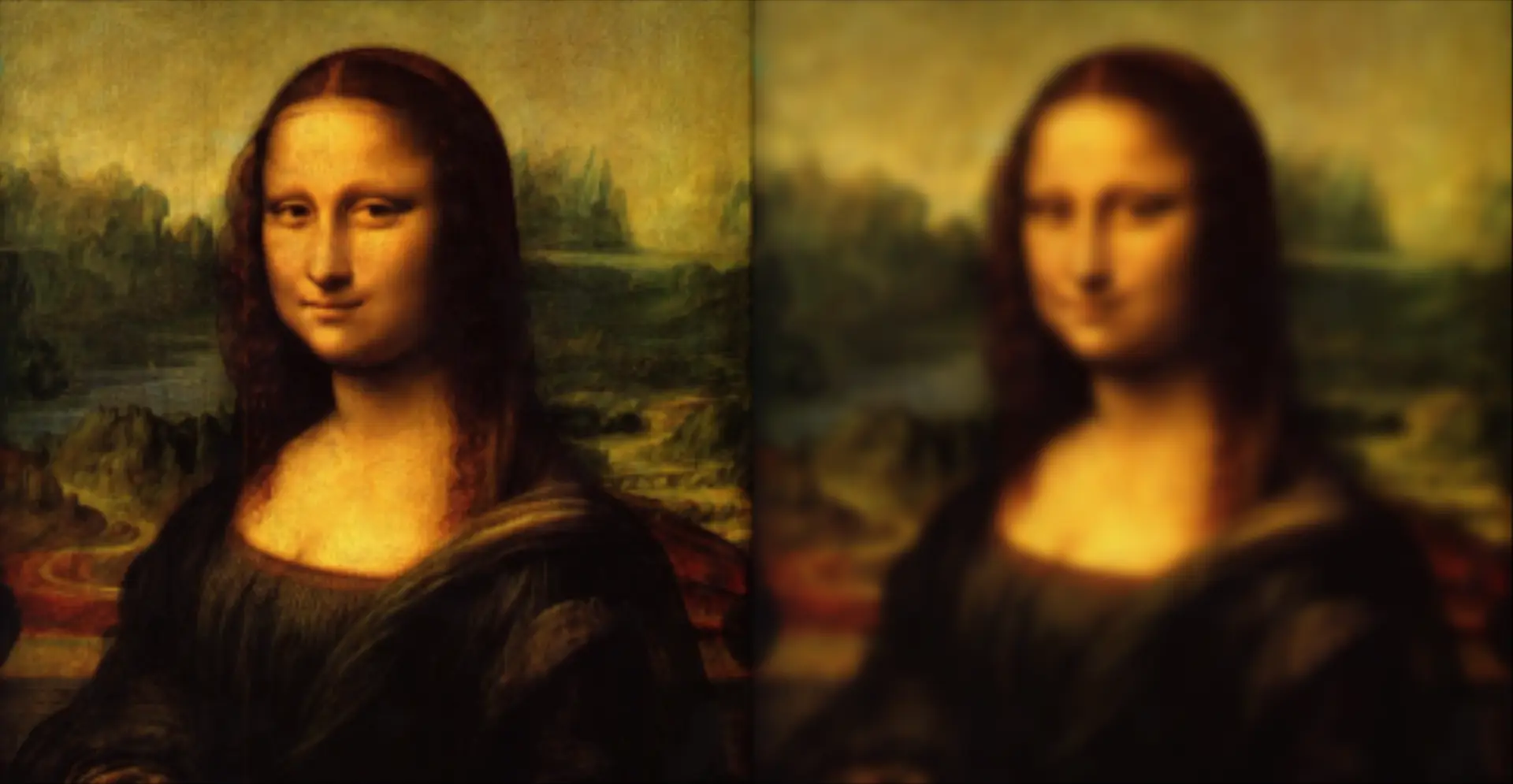 An image loaded using the machine vision toolbox, unaltered version displayed on left, blurred version displayed on the right